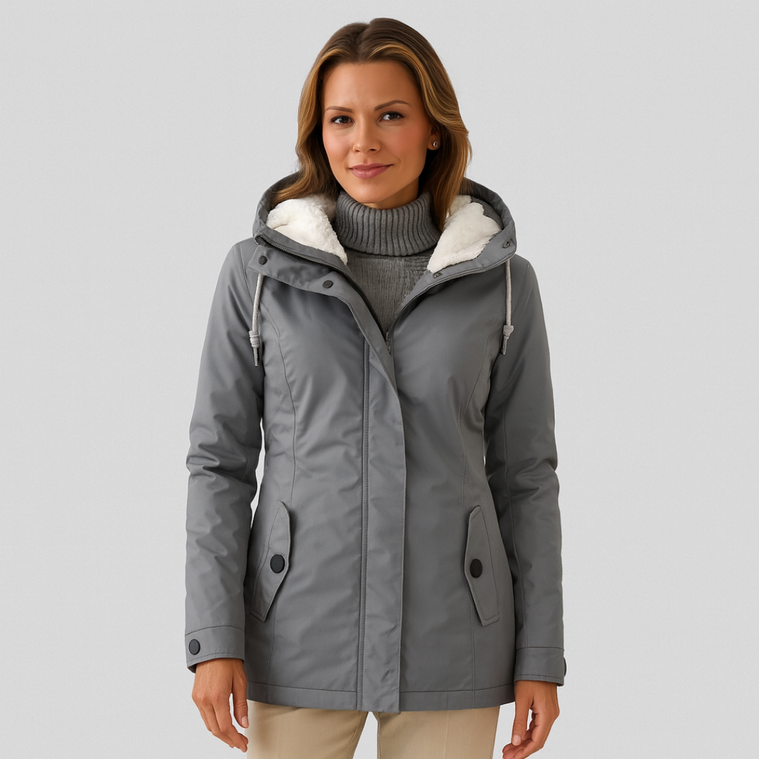 Waterproof Long Jacket with Hood and Lining