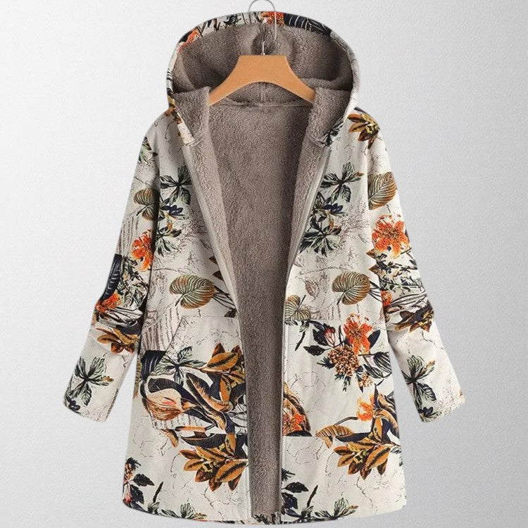 Patterned Hooded Winter Coat