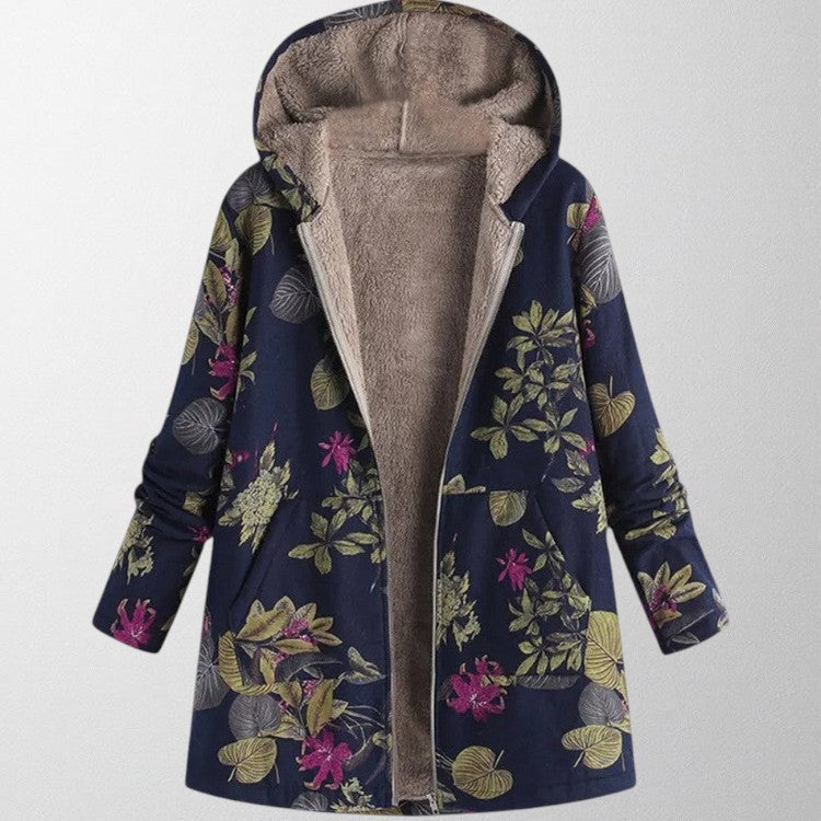 Patterned Hooded Winter Coat