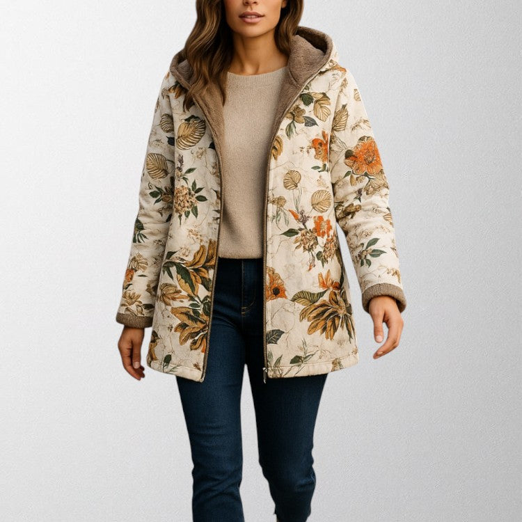 Patterned Hooded Winter Coat