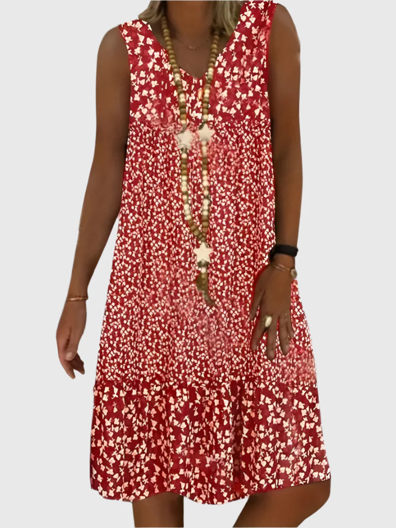 Printed Sleeveless Midi Dress