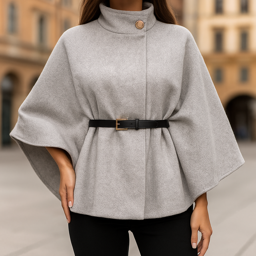 Faux Cotton Buckle Cape