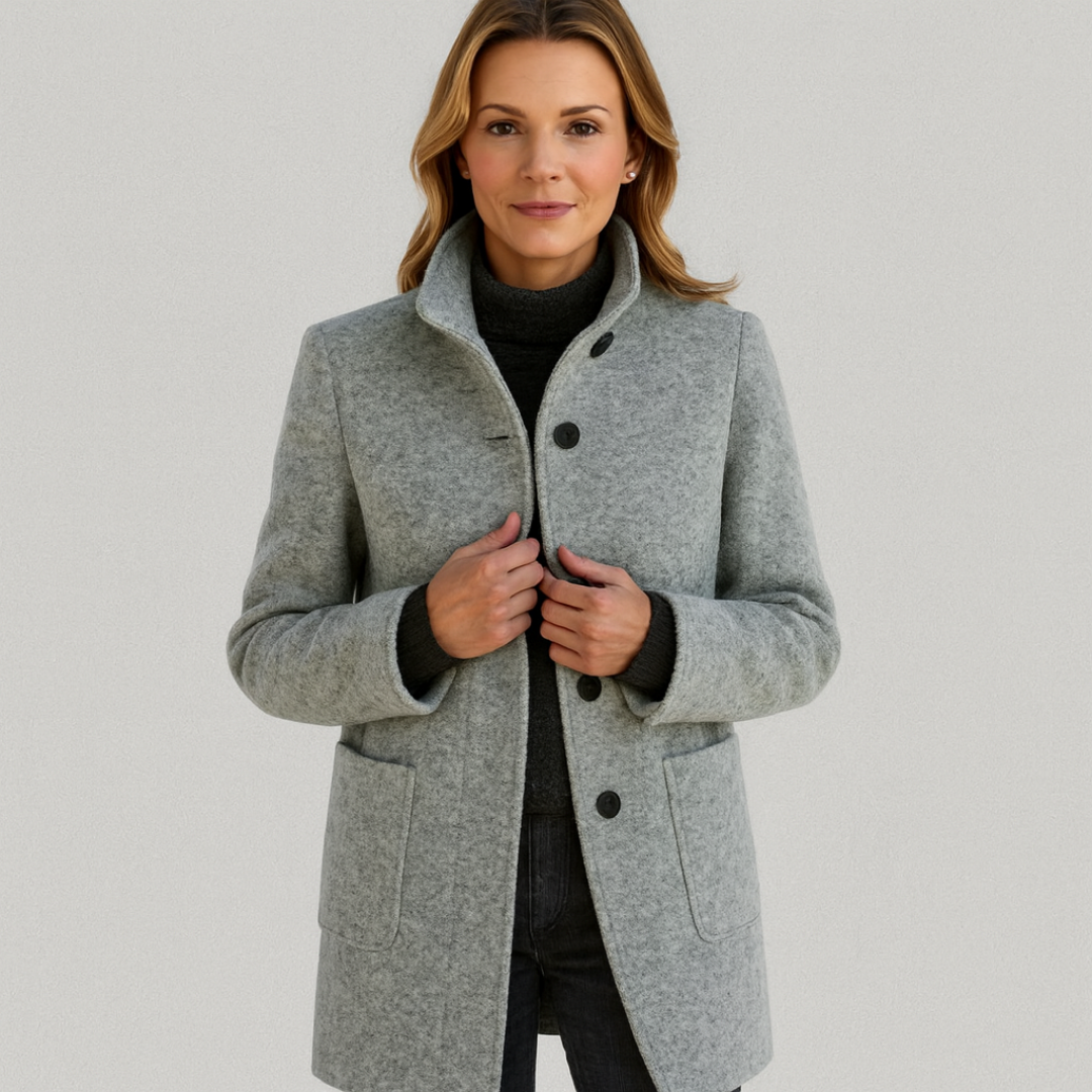 Classic faux wool blend coat
