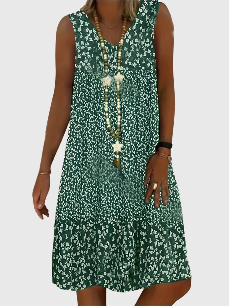Printed Sleeveless Midi Dress