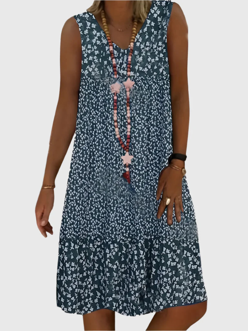 Printed Sleeveless Midi Dress