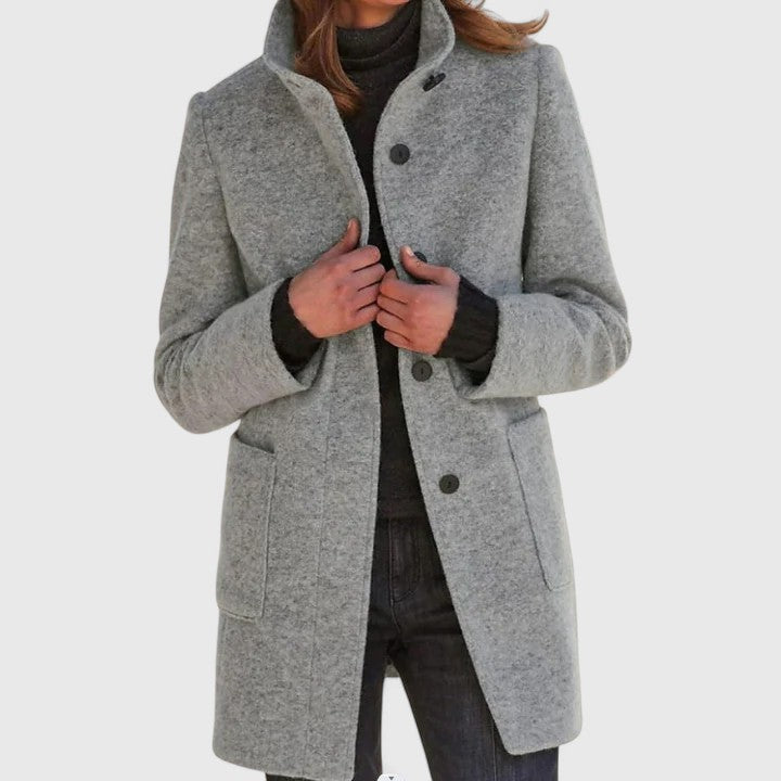 Classic faux wool blend coat