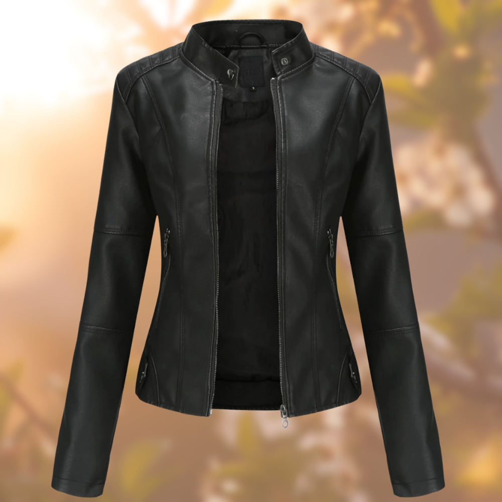 Classic Zip-Up Biker Jacket