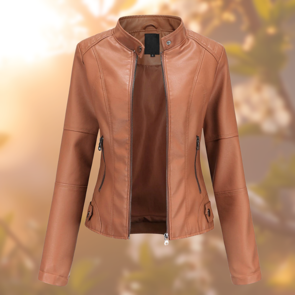 Classic Zip-Up Biker Jacket
