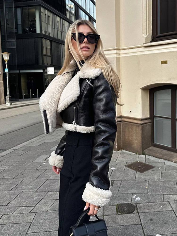 Fur-Neck Cropped Jacket