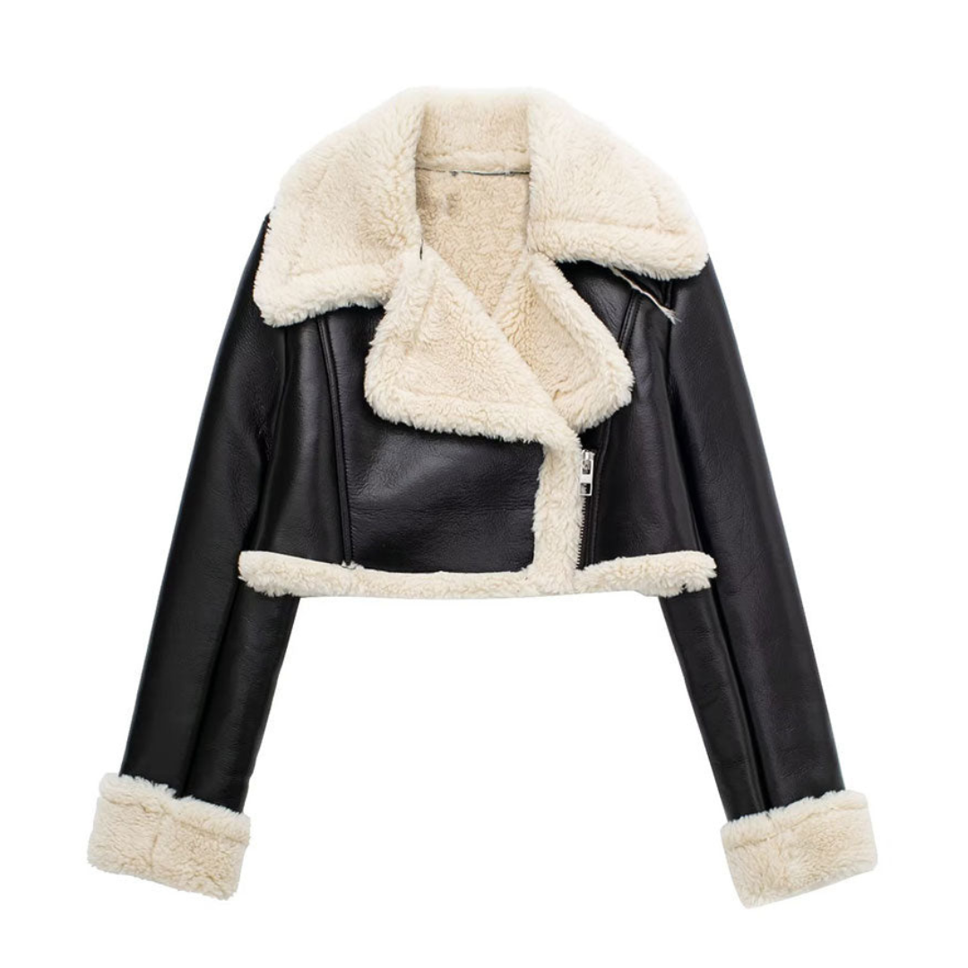 Fur-Neck Cropped Jacket
