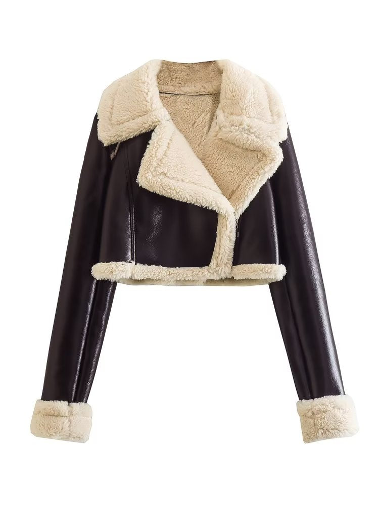 Fur-Neck Cropped Jacket