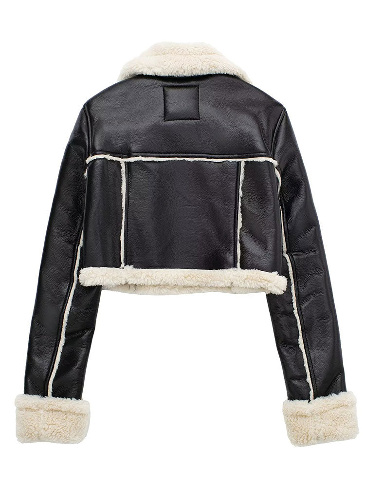 Fur-Neck Cropped Jacket