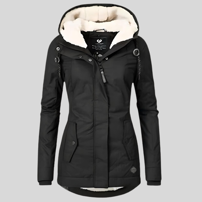 Waterproof Long Jacket with Hood and Lining