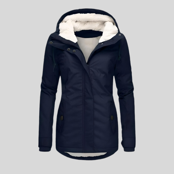 Waterproof Long Jacket with Hood and Lining