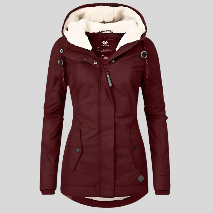 Waterproof Long Jacket with Hood and Lining