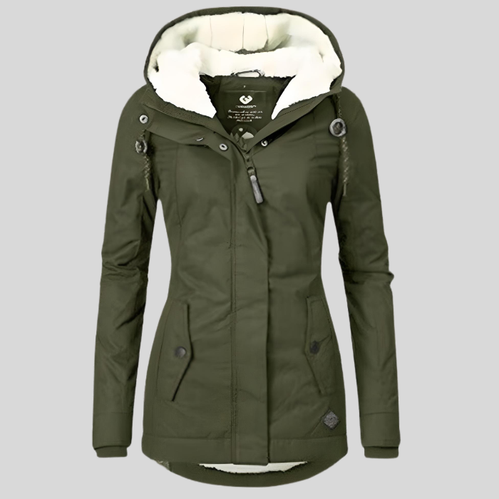 Waterproof Long Jacket with Hood and Lining