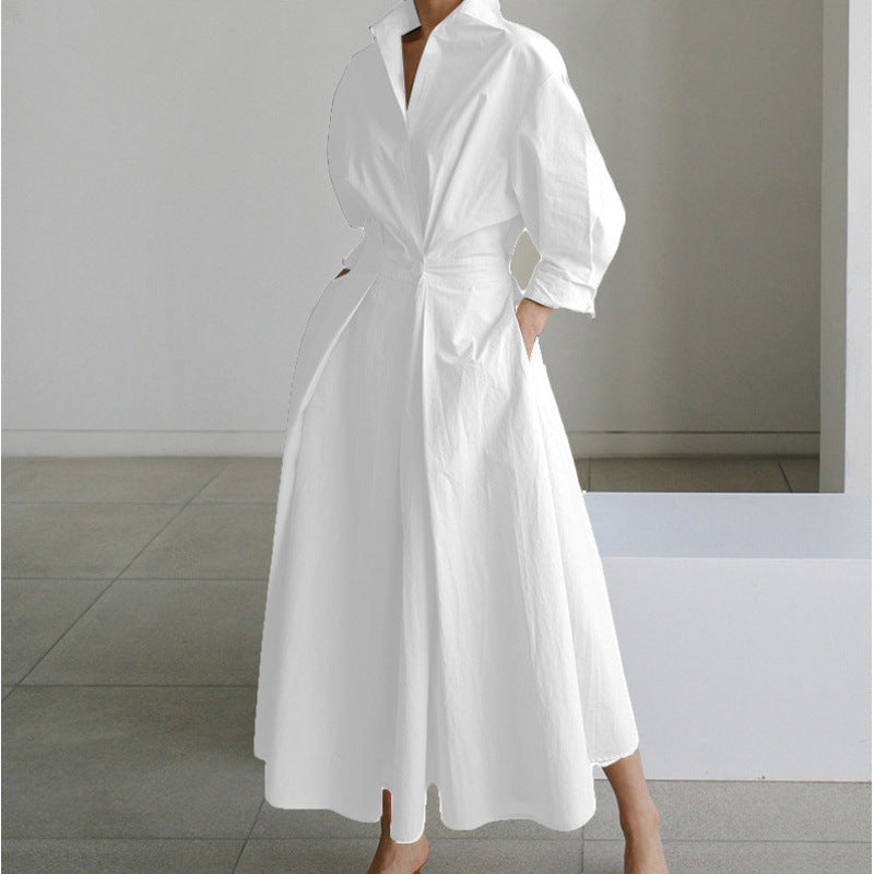 Minimalist Belted Midi Dress
