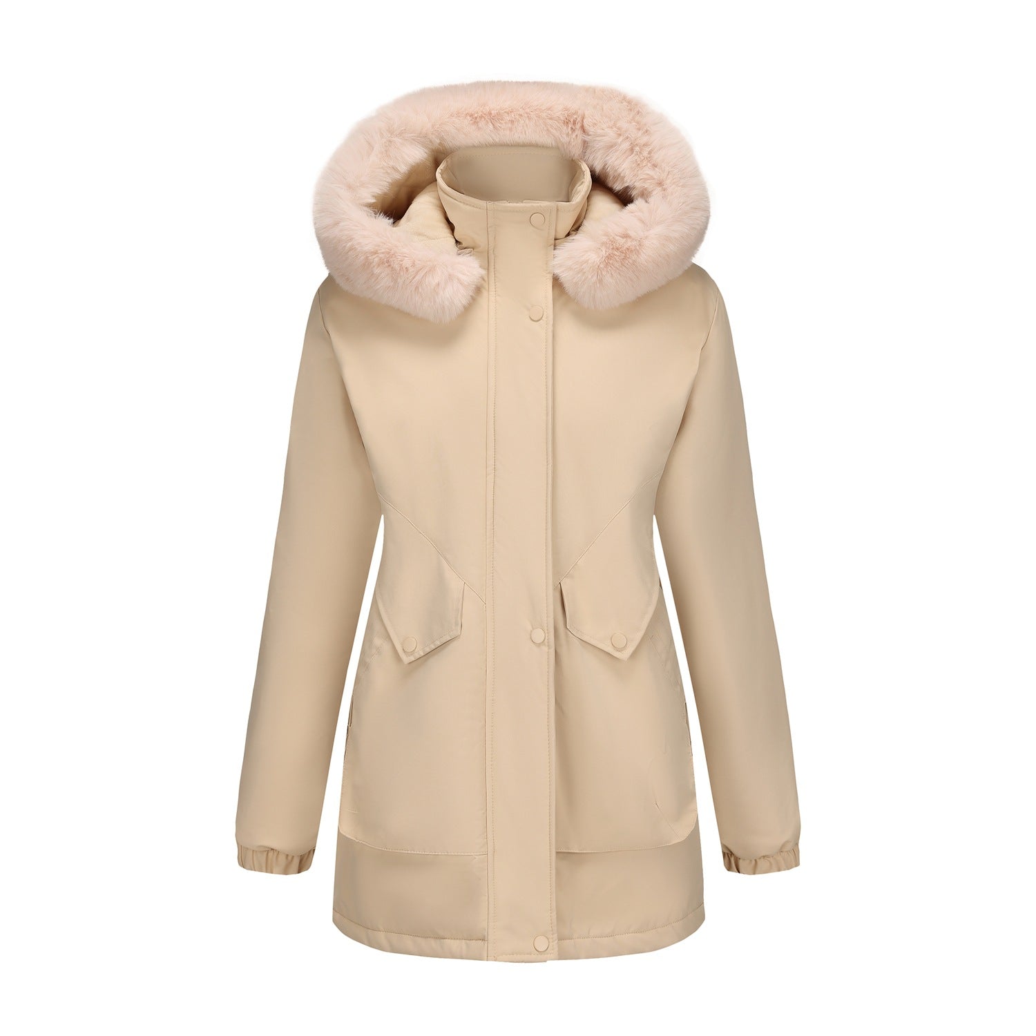 Faux Fur Trim Winter Parka