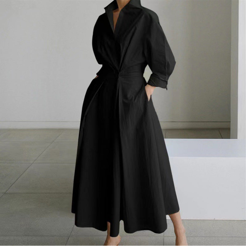 Minimalist Belted Midi Dress
