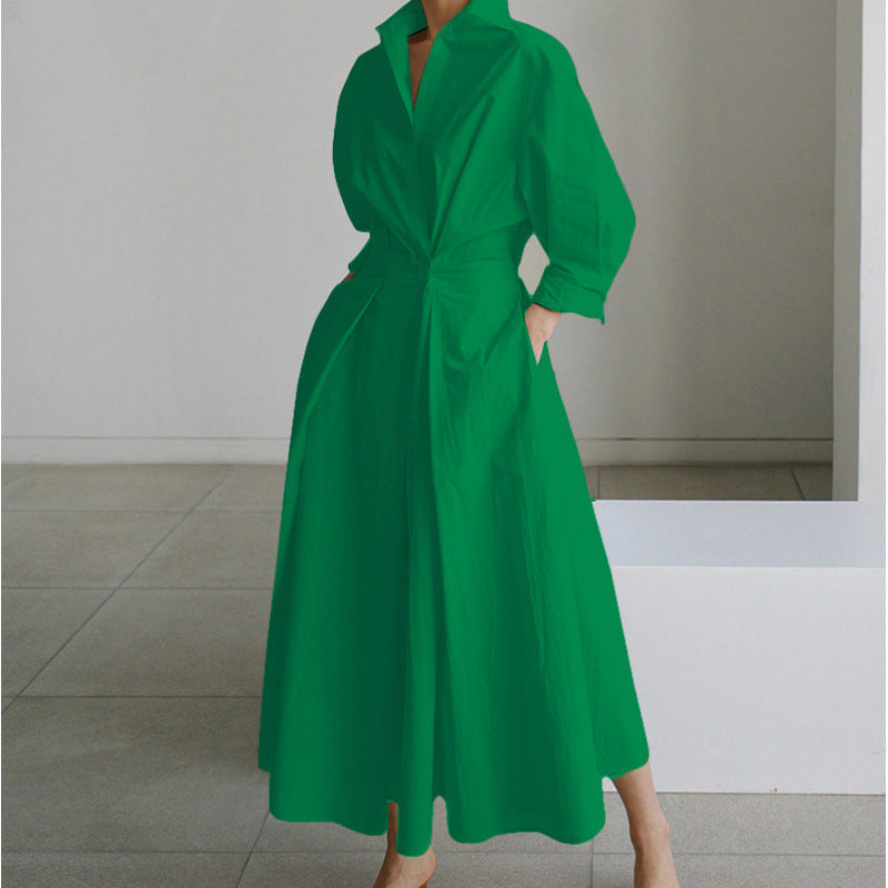 Minimalist Belted Midi Dress