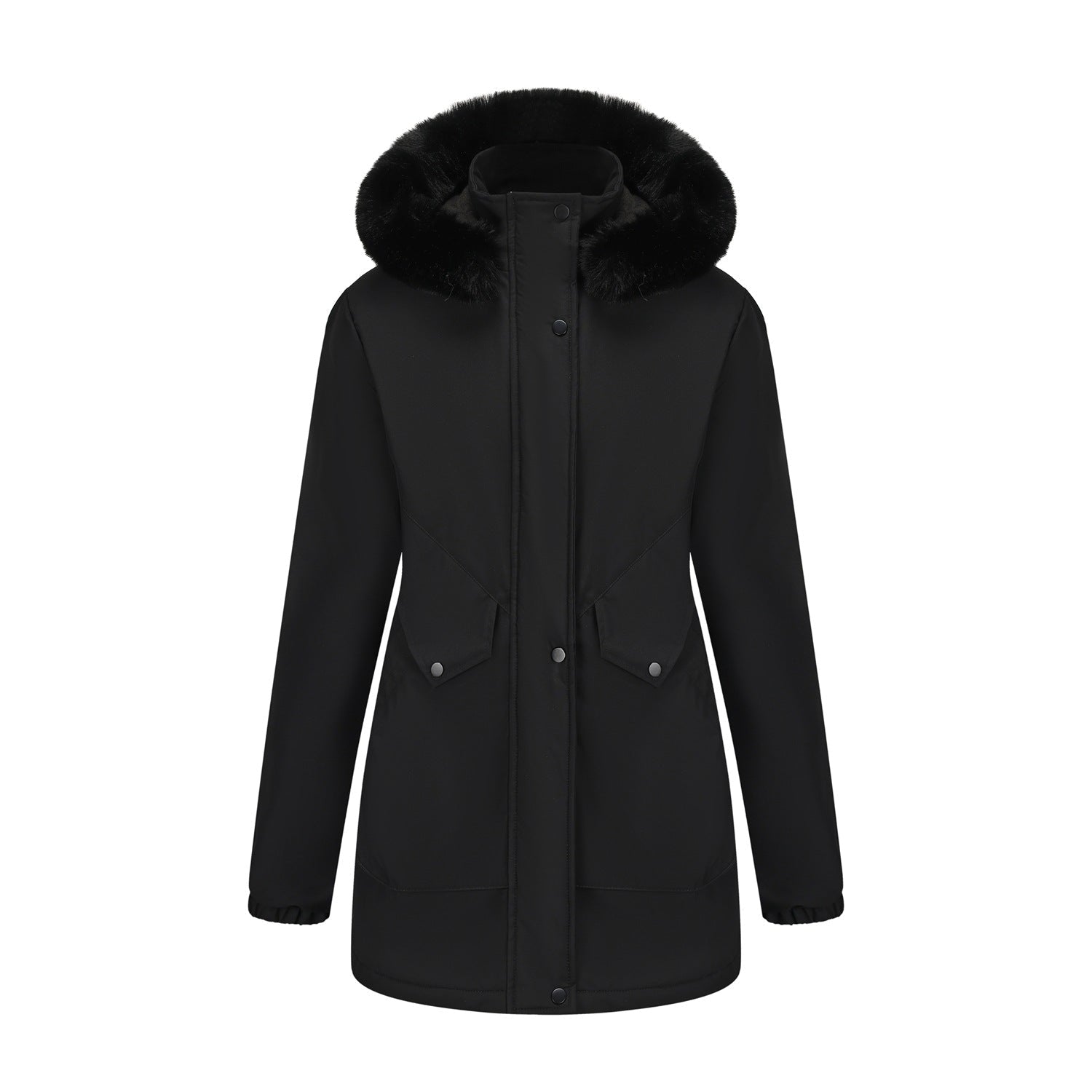 Faux Fur Trim Winter Parka