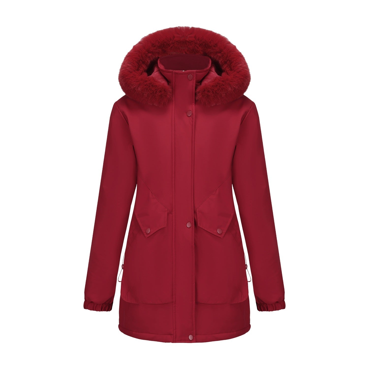 Faux Fur Trim Winter Parka
