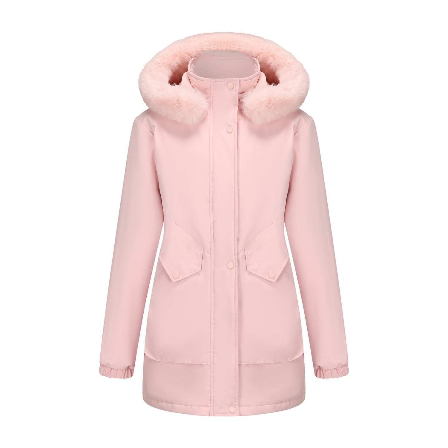 Faux Fur Trim Winter Parka