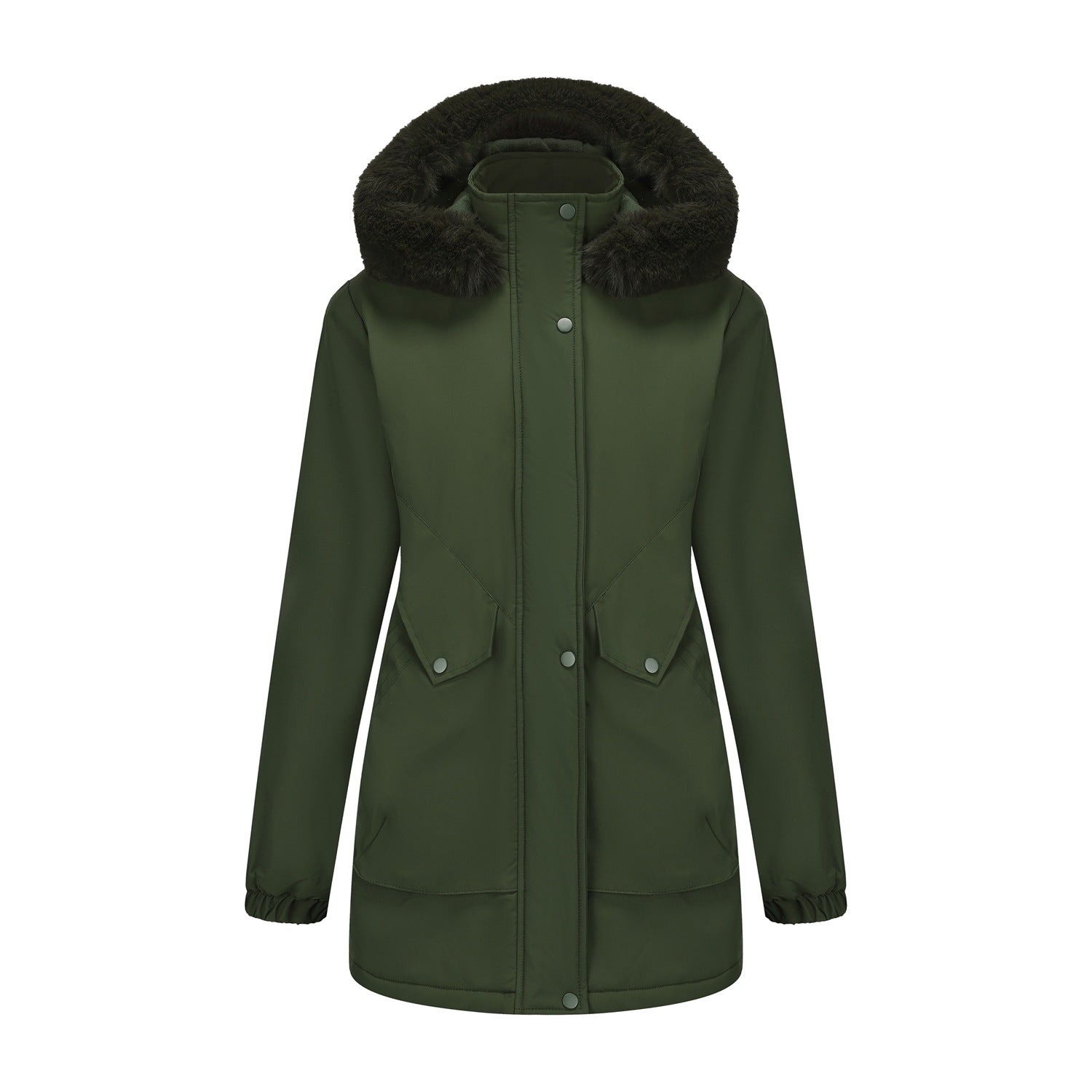 Faux Fur Trim Winter Parka