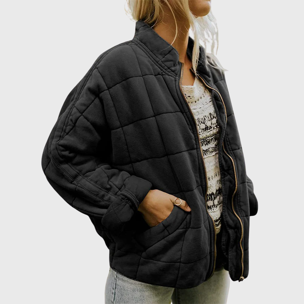 Quilted Oversized Fleece Jacket