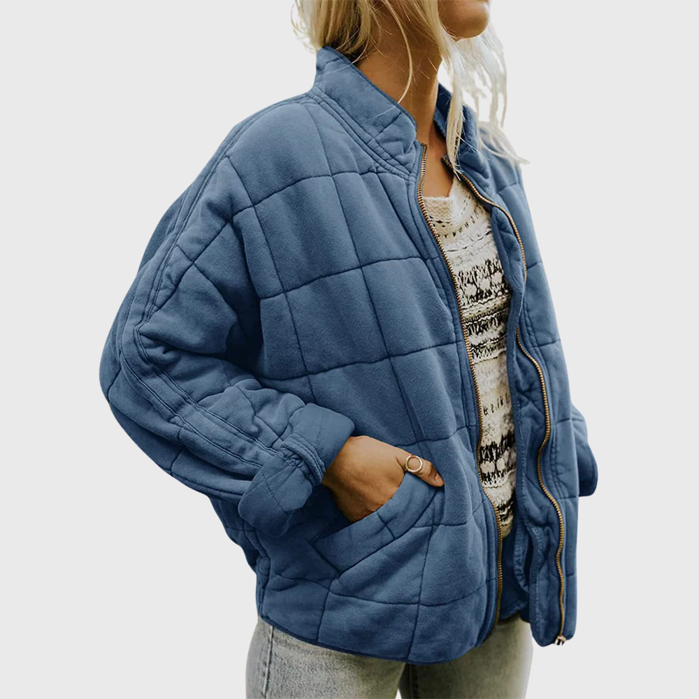 Quilted Oversized Fleece Jacket