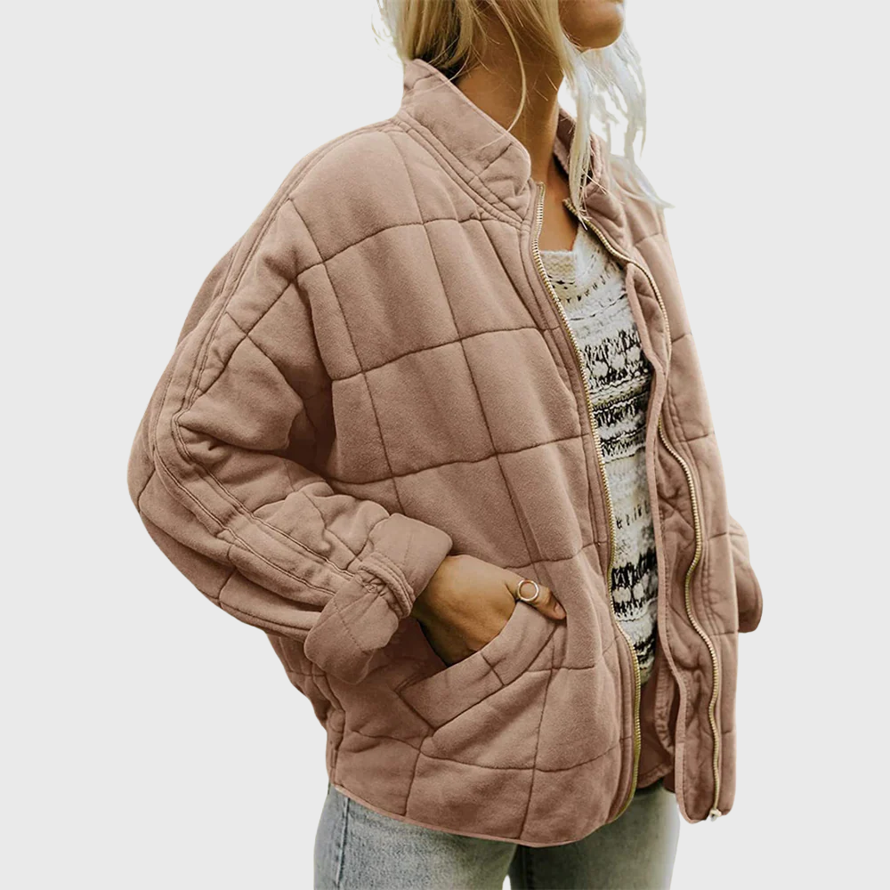 Quilted Oversized Fleece Jacket