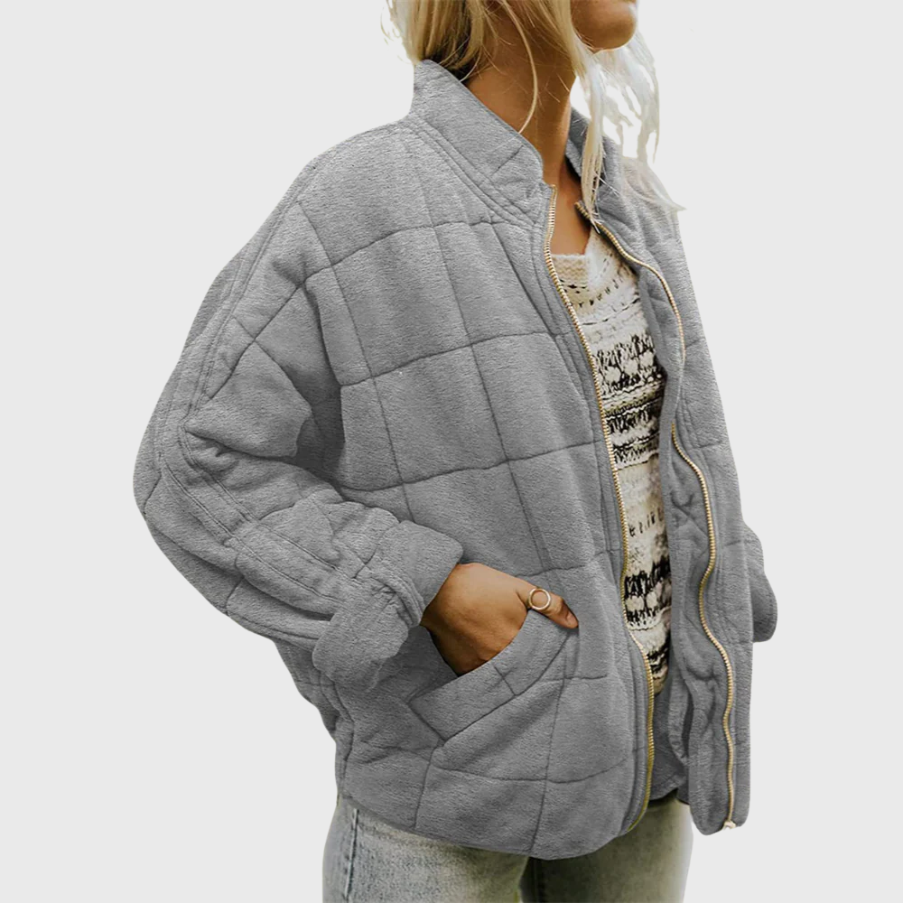 Quilted Oversized Fleece Jacket