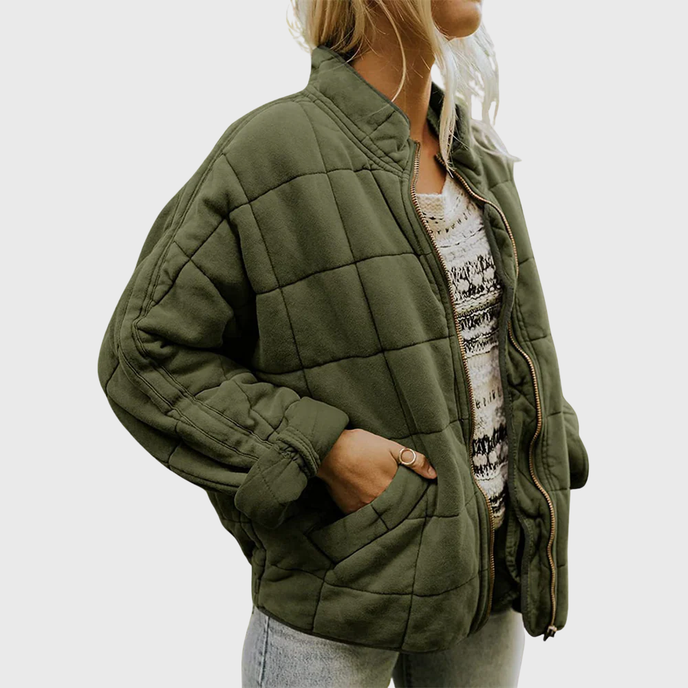 Quilted Oversized Fleece Jacket