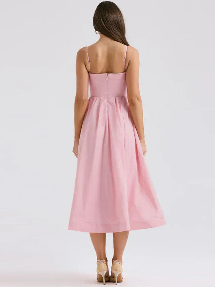 Strappy A-Line Midi Dress