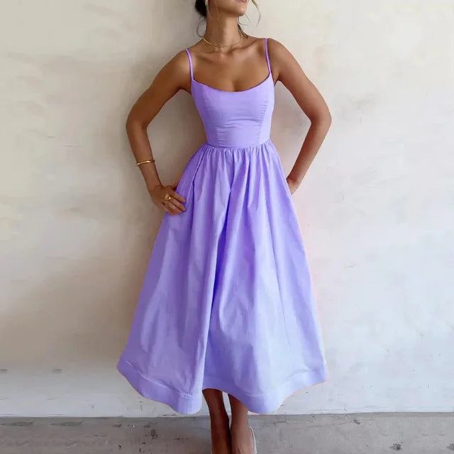 Strappy A-Line Midi Dress