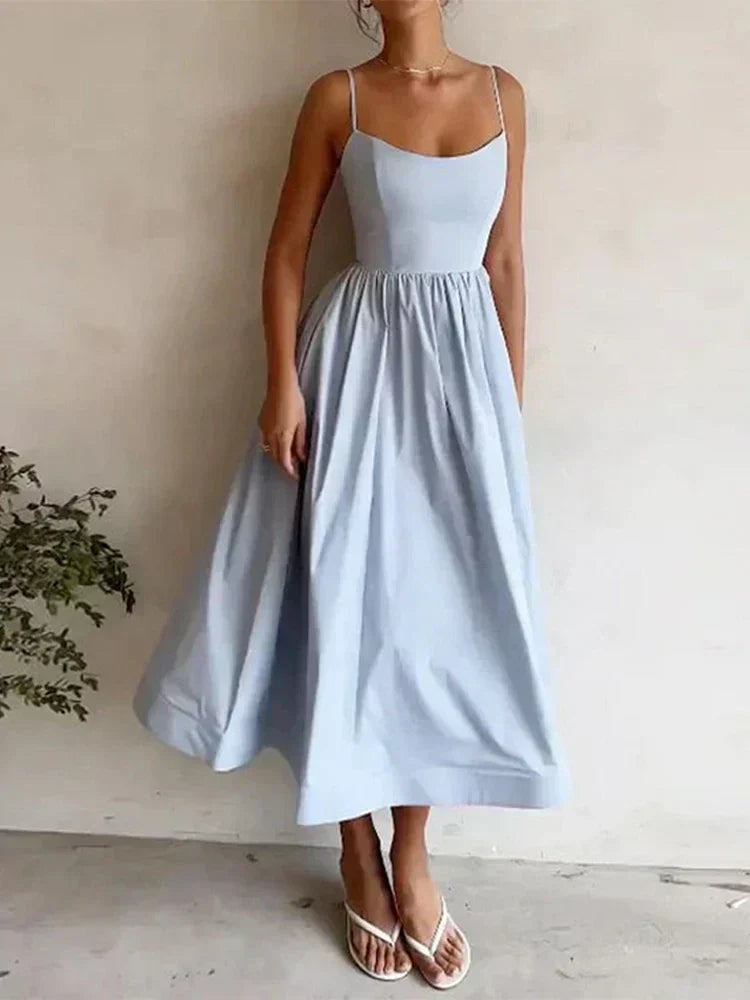 Strappy A-Line Midi Dress
