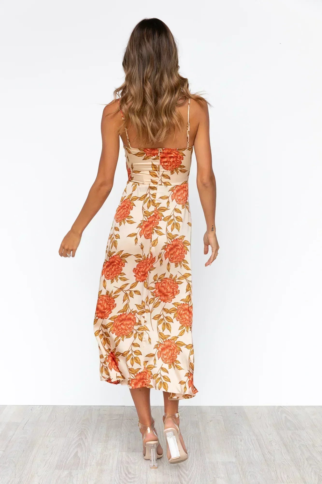 Floral Cut-Out Midi Dress