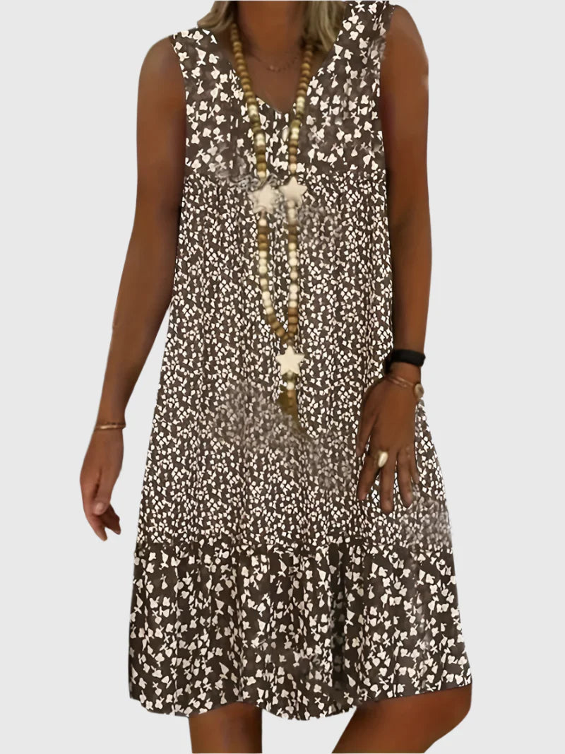 Printed Sleeveless Midi Dress