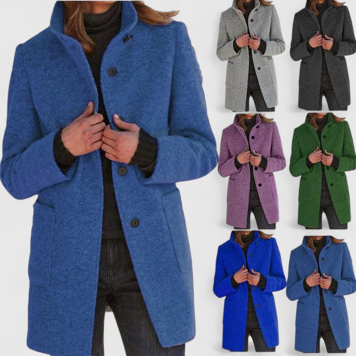 Classic faux wool blend coat