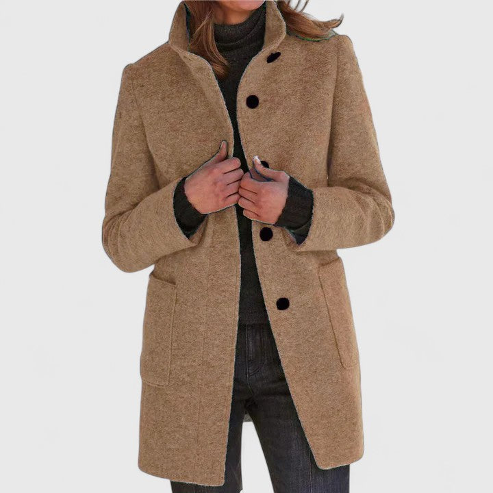 Classic faux wool blend coat