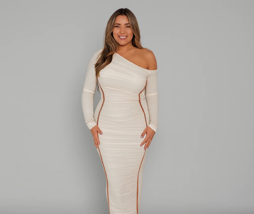 Asymmetric Mesh Bodycon Dress