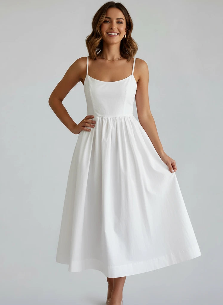 Strappy A-Line Midi Dress