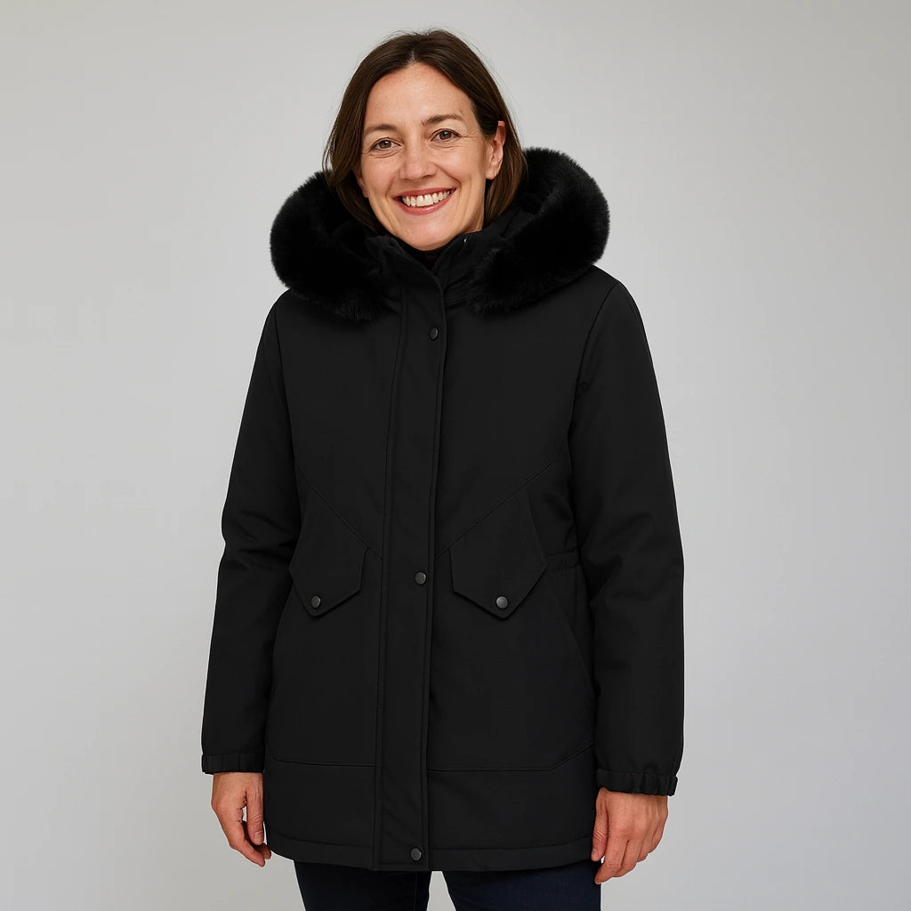 Faux Fur Trim Winter Parka
