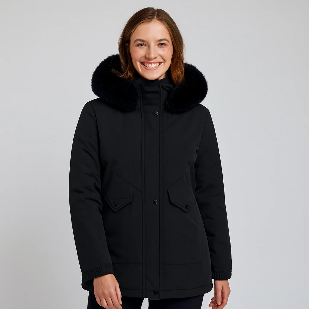 Faux Fur Trim Winter Parka