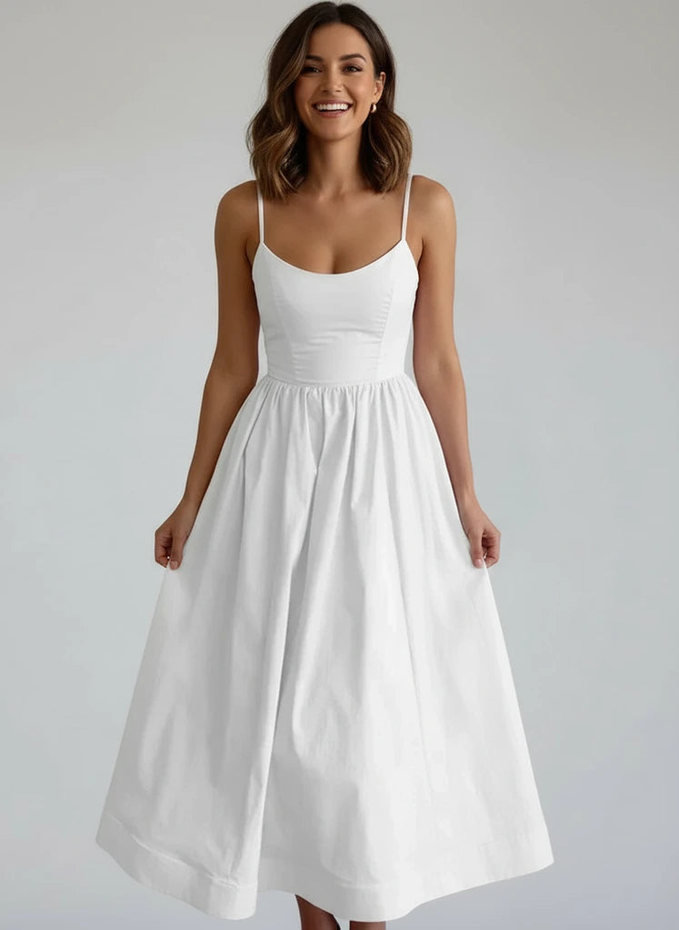 Strappy A-Line Midi Dress