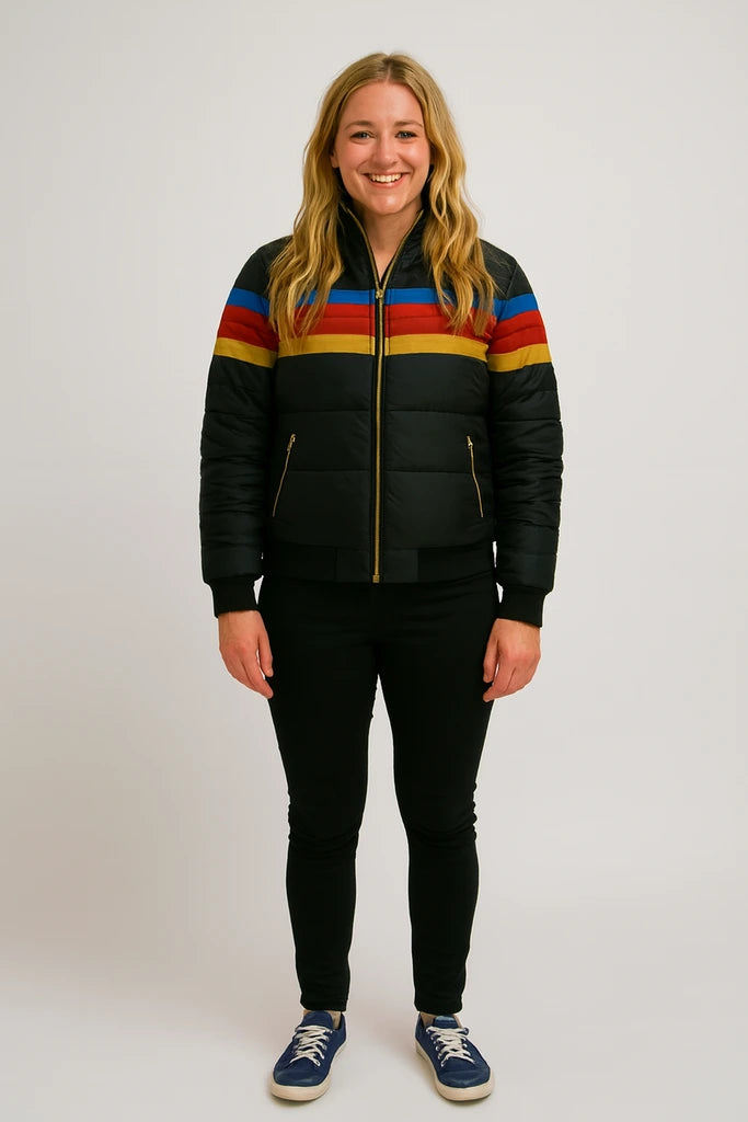 Retro Colorblock Puffer Jacket