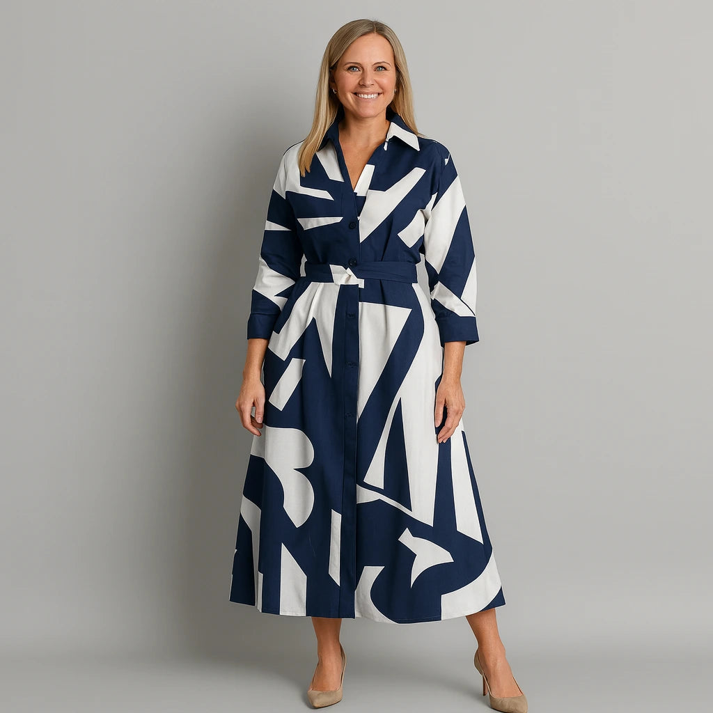 Minimalist Belted Midi Dress