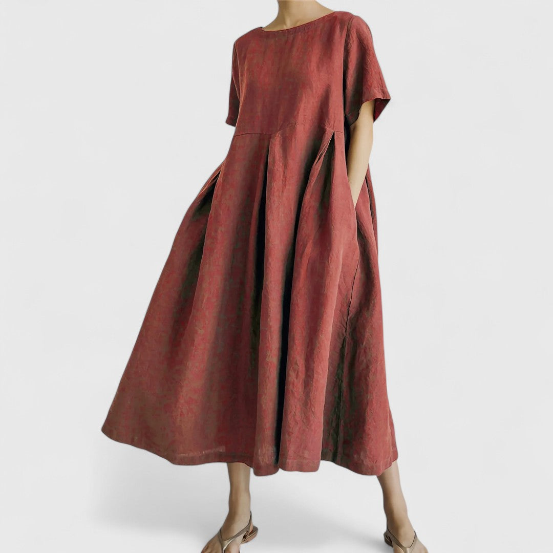 Relaxed A-Line Midi Dress