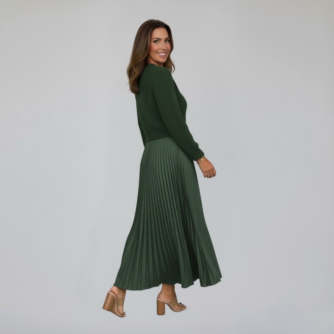 Elegant Pleated Maxi Dress