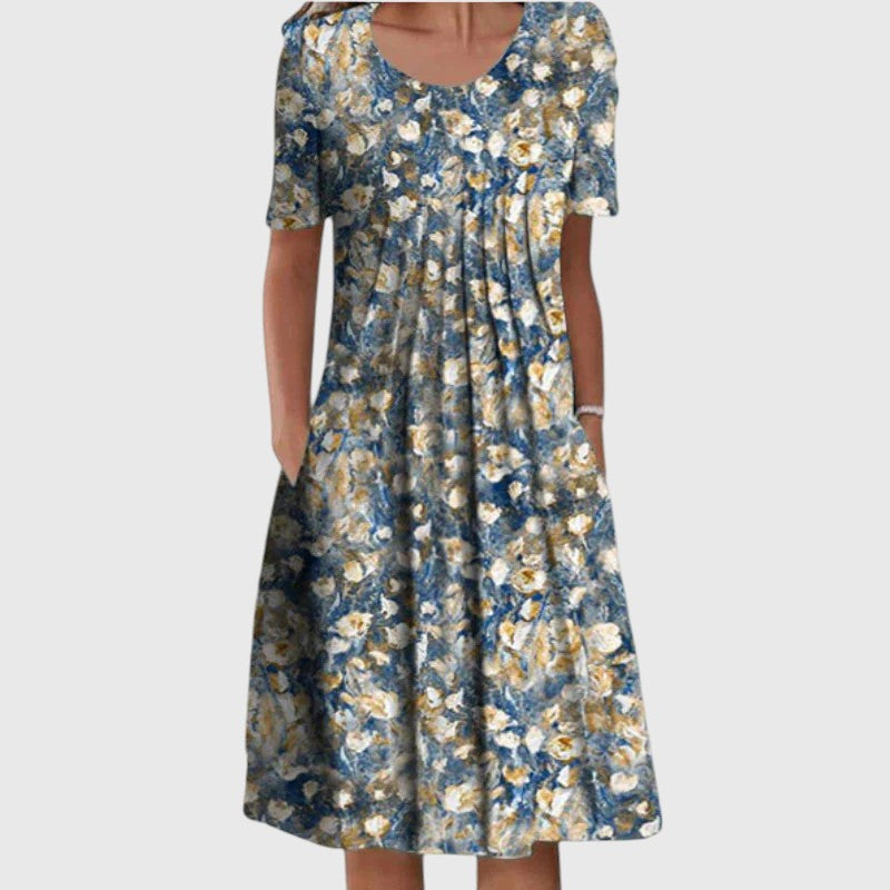 Midi Floral Pleated Dress